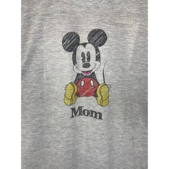 Disney Pixar Grey Mickey Mouse Shirt Mom Sz Small - Picture 2 of 4